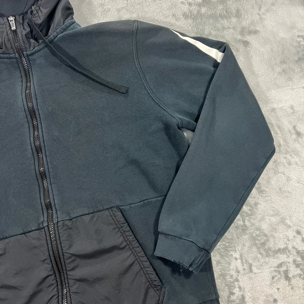 NIKE Full‎ Zip Hoodie Mens Large Black Oversized Swoosh 804714-010 Casual